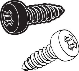 screw self-tapping, semicircular head with cross recess socket