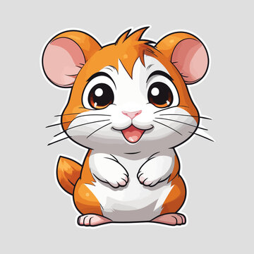 Cute Hamster cartoon Logo Design Very Cool