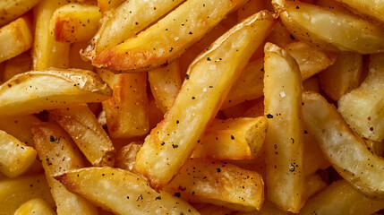 French fries photography with blank space for advertising or text.