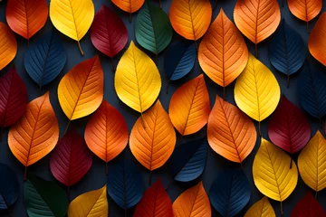 Foto auf Acrylglas seamless background with autumn leaves © Nature creative