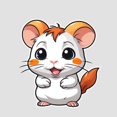Obraz na płótnie Canvas Cute Hamster cartoon Logo Design Very Cool
