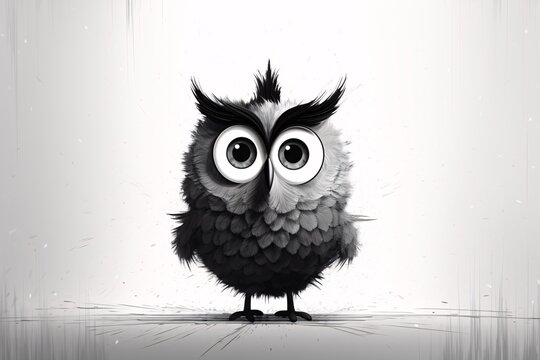 a cartoon owl with big eyes