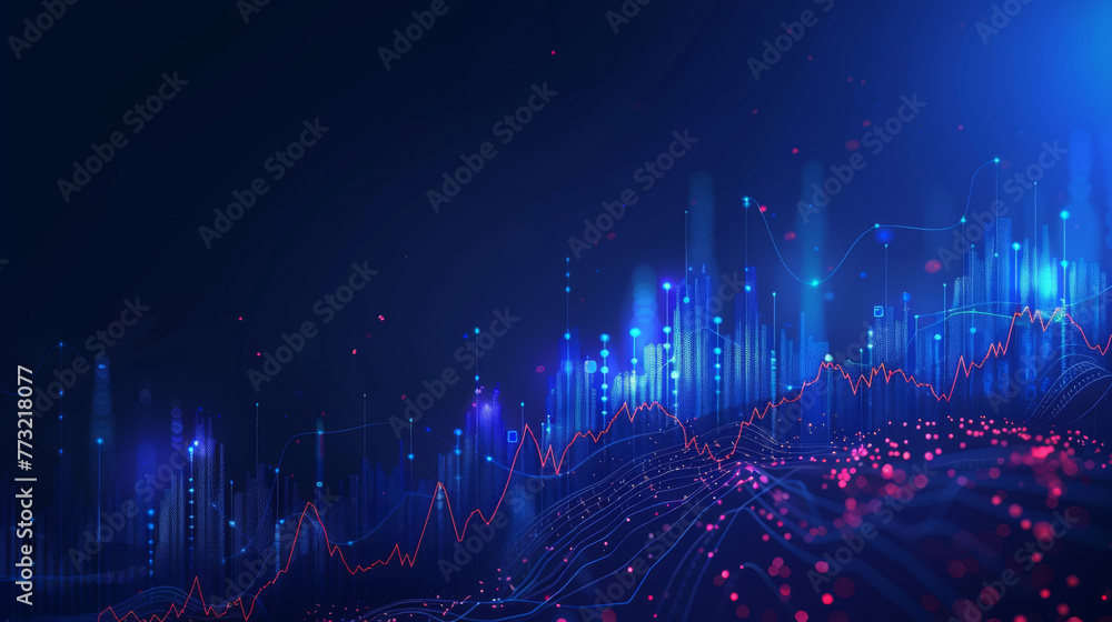Poster abstract financial data visualization background