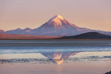 Wandcirkels aluminium Lake in Bolivia © Galyna Andrushko