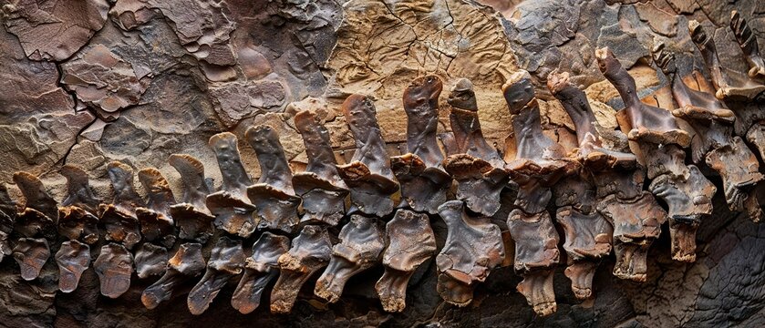 Closeup of a Stegosaurus plate fossil, showcasing the unique body armor, ideal for paleobiological analysis