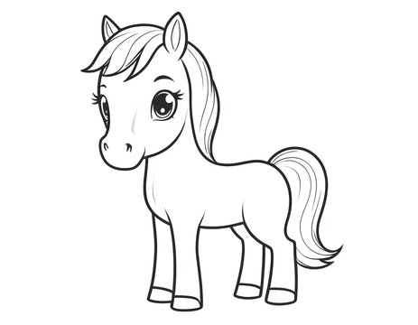 the pony that was outlined in black and white
