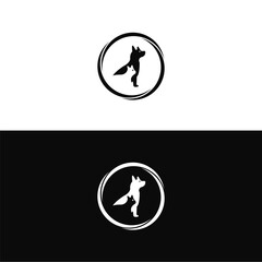 Fototapeta premium Circle pet cat and dog animal logo design .
