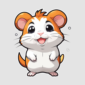 Cute Hamster cartoon Logo Design Very Cool