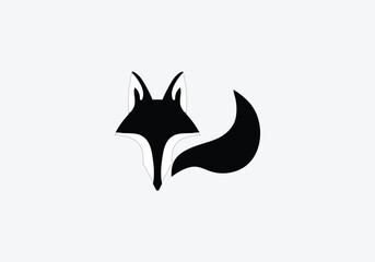 minimal style Cross Fox icon illustration design