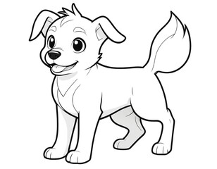 a cute dog coloring pages for kids