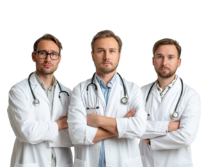 Team of Doctors isolated on transparent background