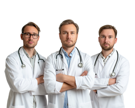 Team of Doctors isolated on transparent background