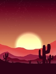 Fototapeta premium sunset in the desert