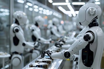 Fototapeta premium Close-up of a robot's hand assembling components