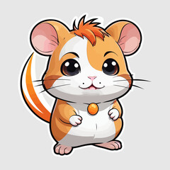 Obraz na płótnie Canvas Cute Hamster cartoon Logo Design Very Cool