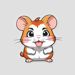 Cute Hamster cartoon Logo Design Very Cool