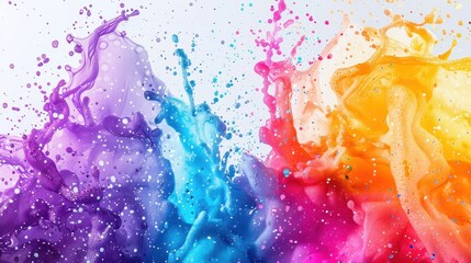 Vibrant explosion of colorful inks in water creating abstract fluid art background. Artistic design for creative inspiration. - obrazy, fototapety, plakaty