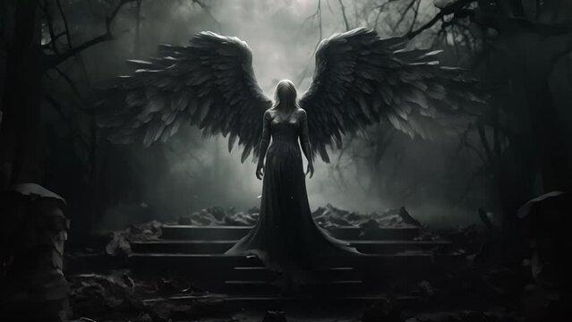 The scary angel of death is haunted by a graveyard	