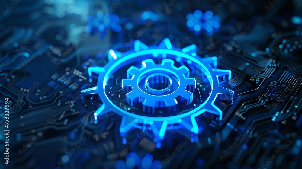 Poster Software Technology Process System Business concept. Automation icon...