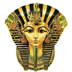 Illustration of Ancient Egyptian Pharaoh Mask - obrazy, fototapety, plakaty