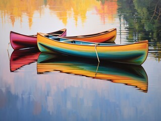 a group of colorful boats on water
