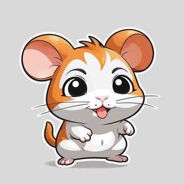 Cute Hamster cartoon Logo Design Very Cool