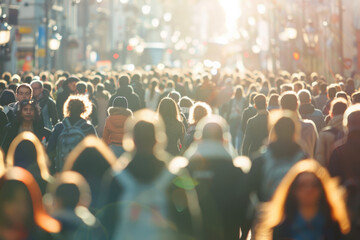 Obraz premium Blurred crowd of unrecognizable at the busy street