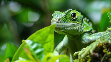 Chameleon the nature background, International day for biological diversity