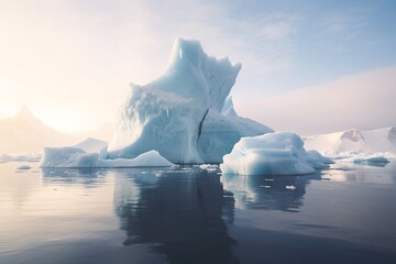 icebergs in the water - obrazy, fototapety, plakaty