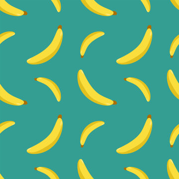 Seamless Doodle Banana Pattern Background. Fruit Backdrop. Vector Illustration. Wallpaper