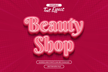 Beauty shop editable text effect