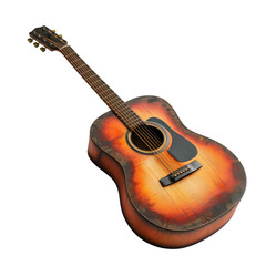 Classic Acoustic Guitar Isolated on Transparent