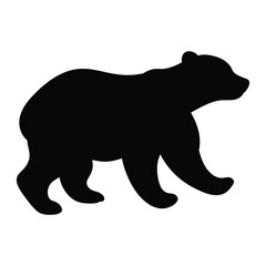 silhouette of bear on white 