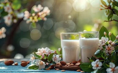 Fresh farm dairy products on a light background. Fresh  milk, sour cream, cottage cheese. Eat local. The concept of natural local products.
