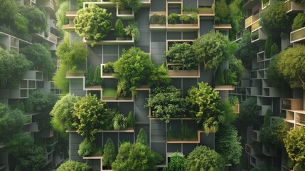 Towering Building Covered in Trees