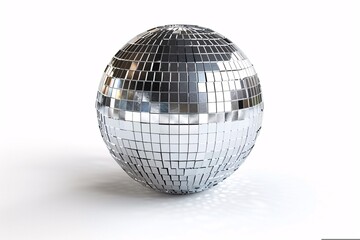 a silver disco ball on a white background