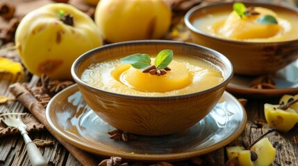 Choose between quince puree or cream soup for a fruity autumn soup.