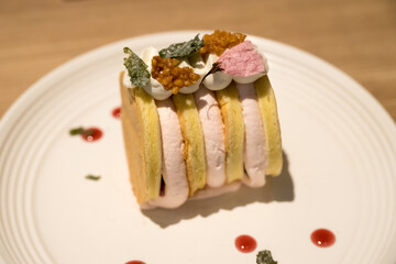 cream cake on a plate