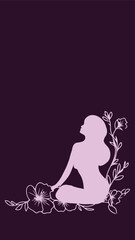 A beautiful vector illustration of a woman  silhouette with a flower. intricately combined with floral elements, creating a harmonious blend of human and nature.