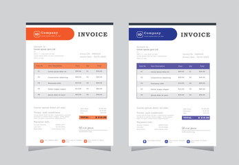 Creative and Unique abstract Corporate business invoice template. Quotation Invoice Layout Template Paper Sheet Include Accounting, Price, Tax, and Quantity. invoice templat in Vector illustration
