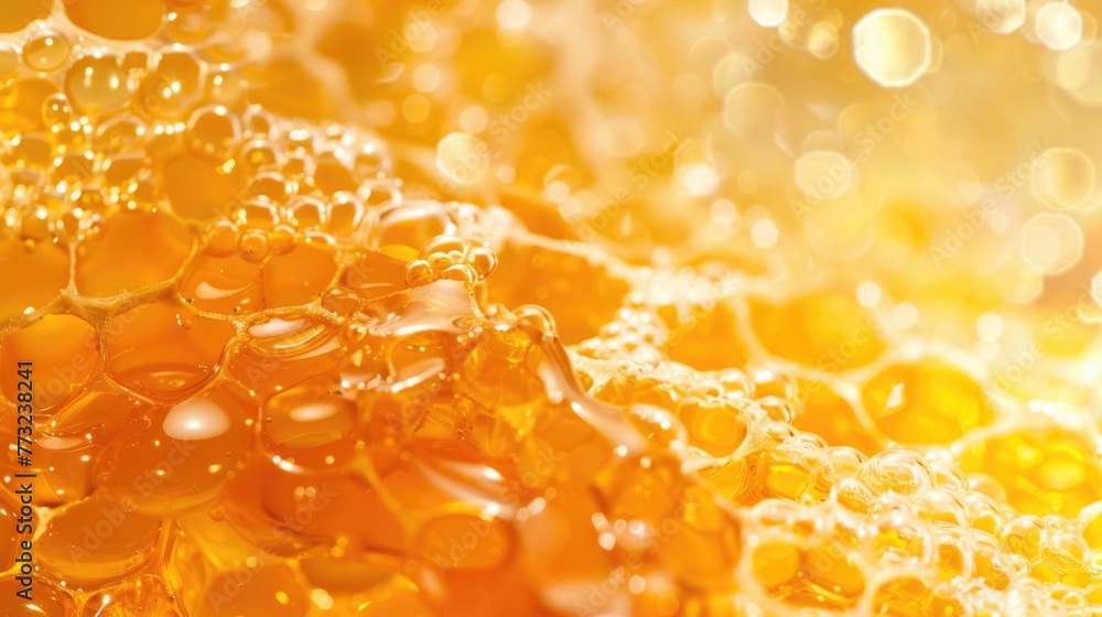 Poster up-close view of a group of bubbles clustered together