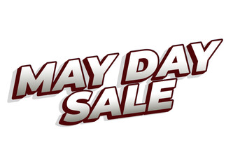 May day sale. Text effect in 3D look effect with eye catching colors