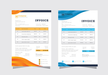Creative and Unique abstract Corporate business invoice template. Quotation Invoice Layout Template Paper Sheet Include Accounting, Price, Tax, and Quantity. invoice templat in Vector illustration