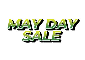 May day sale. Text effect in 3D look effect with eye catching colors