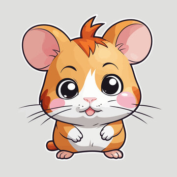 Cute Hamster cartoon Logo Design Very Cool