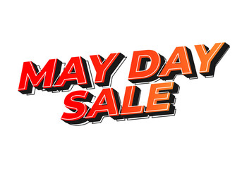May day sale. Text effect in 3D look effect with eye catching colors