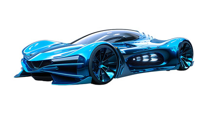 Futuristic electric super car on transparent background PNG