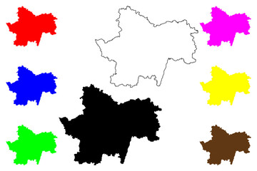 Saone-et-Loire Department (France, French Republic, Bourgogne-Franche-Comte region, BFC) map vector illustration, scribble sketch Saone et Loire map..