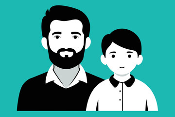 father and son, father's day themes image vector illustration,white background
