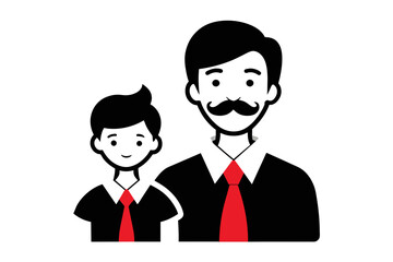 father and son, father's day themes image vector illustration,white background